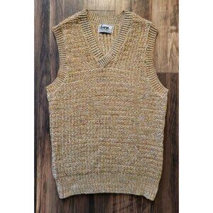 Vtg Forum Beige 100% Wintuk Orlon Acrylic V Neck Chunky Sweater Vest Sz M
